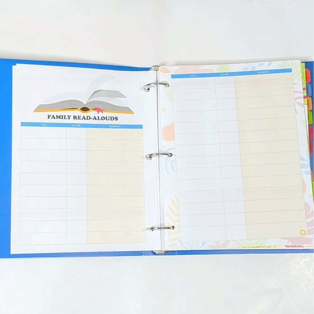 Sonlight Homeschool Planner Undated 3-Ring Binder Organizer Blue Multi-Color